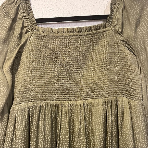LOFT Olive Long Sleeve Square Neck Babydoll Dress size X small - Picture 9 of 13